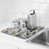 Microfiber Dish Drying Mat 16'' x 18'' - Super Absorbent Kitchen Counter Pad for Dishes, Coffee Maker Mat (Watercolor