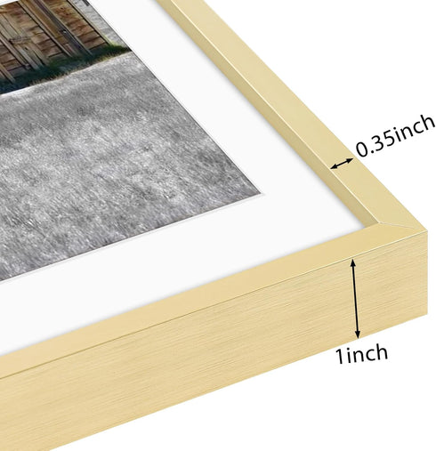 Golden State Art, 8x10 Gold Picture Frame, Display Photo 5x7 with Mat or 8 x 10 Without Mat for Wall Mounting, Classic
