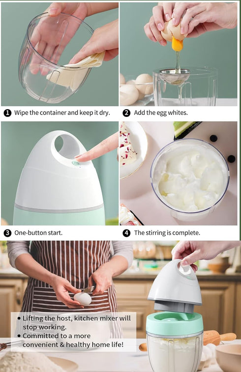 MIGECON Electric Stand Mixer, Egg Stand Shampoo Frother, Hands-Free Mixer for Food Whipping, 900ml