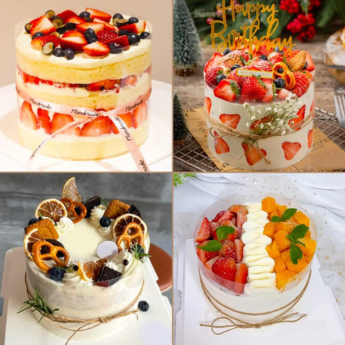 BYKITCHEN 12 Inch Cake Collar, Large Clear Acetate Sheets for Chocolate Mousse DIY Cake Wrapping