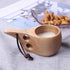 Nordic Style Wooden Cup, Handmade Natural Portable Wood Mug for Camping, Drinking Coffee, Tea, and Milk