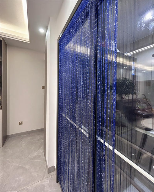 ave split Decorative Door String Curtain Wall Panel, Fringe Window Room Divider, 100cm*200cm, Royal Blue