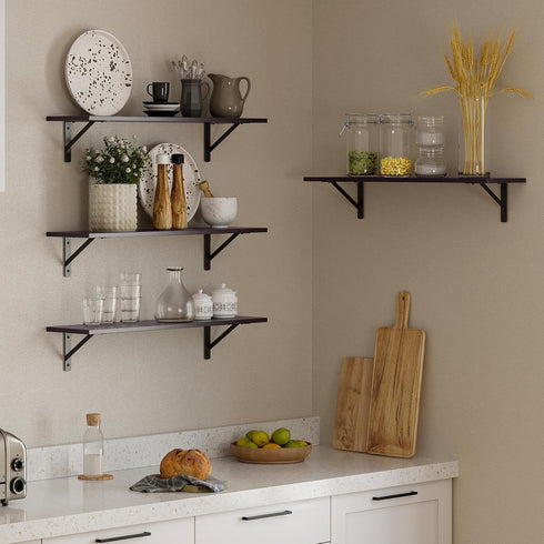 23.6 Inch Set 2, DINZI LVJ Long Wall Shelves, Wall Mounted Shelves of Easy-to-Install, Storage Ledges with Sturdy Metal