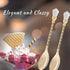 Matashi 24K Gold Plated Crystal Topped Dessert Spoon Set of 4 for Dinner Party, Corporate Gifts, Dining Decor
