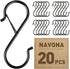 20 Pcs S Hooks Hanging Safety Buckle, 3.5 Inch Heavy-Duty Stainless-Steel Hooks for Kitchen Utensils, Pots, and Pans