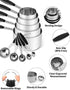 Joyhill Stainless Steel Measuring Cups and Spoons Set of 10 Piece, Nesting Metal Measuring Cups with Soft Touch