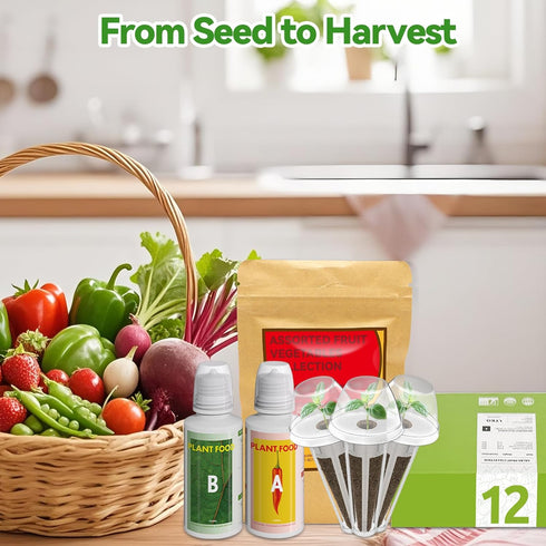 12-Pod 400+ inbloom Fruit Seed Pod Kit for AeroGarden, iDOO, Ahopegarden Hydroponic Growing System, Included