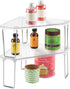 Counter, mDesign Plastic/Steel Freestanding Foldable Corner Stackable Organizer Shelf for Kitchen, Pantry, Cabinet
