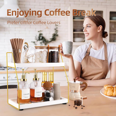 DWTS Accessories,2 Countertop,Syrup Coffee Bar Accessories,Coffee Station Organizer with Multi-Functional,CoffeeBar