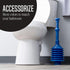 JS Jackson Supplies Professional Bellows Toilet Plunger, High Pressure Power Plunger for Heavy Duty Clogs, White & Black