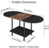 2-Tier Coffee Tables, Modern Center Table with Storage Shelf, Table for Living Room, Modern Two-Tone Design (Mixed