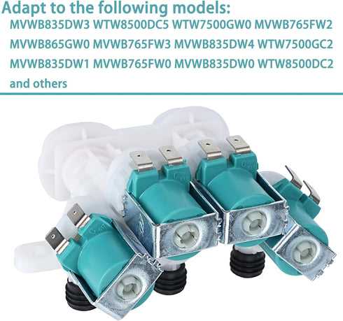 Washer Water Inlet Valve for Maytag Bravos XL Models, Whirlpool WTW8500DC, Kenmore Series 700 Replacement