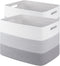 Storage Baskets for Organizing - 2 Pack Woven Rectangle Baskets for Shelves, Toy Storage, Gradient Grey
