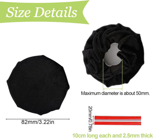 Door Handle Covers, 4Pcs Black Decorative Round Door Knob Covers Soft Door Handle Glove Anti-Static Safety Door Knob Protector with Clear Anti-Collision Adhesive Strip by UFURMATE