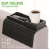 GEHE Natural Bamboo Couch Cup Holder, Anti Falling Armrest Tray for Drinks, Snacks, Remote, and Cellphone