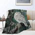 Flintis 50"X40" Cute Owl Blanket Forest Owl Decor Animal Throw Blanket Gifts for Girls Boys Super Warm Soft Plush