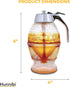 8oz 6" Hunnibi No Drip Glass Honey Dispenser with Plastic Top - Honeycomb-Style Syrup Server and Bee-Themed Storage Jar