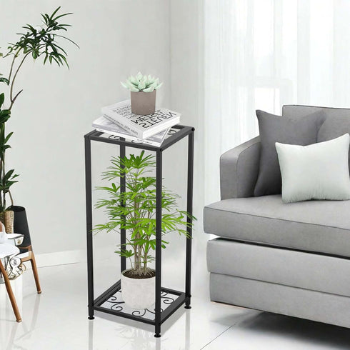 FVFVAHO 2 28 Tier Tall Metal Plant Stand Indoor Outdoor, Square Modern Flower Pot Rack for Indoor Living Room, Corner