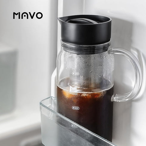 MAVO Cold Brew Coffee Maker, 34oz/1000ml Ice Coffee Maker, 100% Airtight, Removable Stainless Steel Filter for Iced