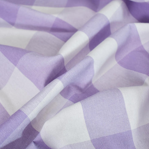 NATUS WEAVER 2 12" 60" Lilac & White Side Buffalo Check Farmhouse Table Runner for Family Dinners or Gatherings Indoor