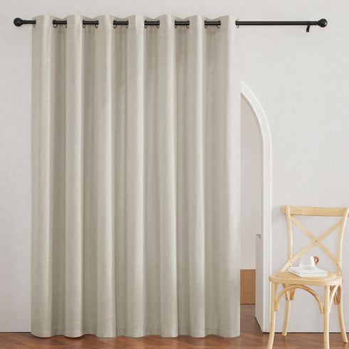 84 inch Grommet 60" 84", 1 RYB HOME Sheer Curtains Length - Linen Textured Semi Sheer Privacy Light Filtering Shabby