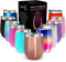 CHILLOUT LIFE 12 oz Stainless Steel Tumbler with Lid & Gift Box, Rose Gold Wine Tumbler Double Wall Insulated