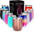 CHILLOUT LIFE 12 oz Stainless Steel Tumbler with Lid & Gift Box, Rose Gold Wine Tumbler Double Wall Insulated