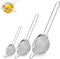 BLIGKO 3Pcs Fine Mesh Strainer with Handle, Small Medium Large Size Sieve Strainers