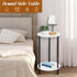 Set 2, SEHERTIWY Round Side Table for Living Room, White End Tables Living Room of Accent Table for Small Spaces, Round
