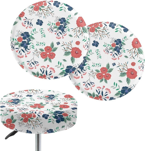 gearider Bar Stool Chair Cover, Red & Blue Floral Printed Super Comfy &