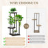 4 Tier Plant Stand Indoor, Metal Wooden Tall Plant Shelf Flower Pot Stand for Multiple Plants, Corner Flower Holder