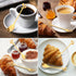 12pcs Stainless Steel Gold Leaf Coffee Spoon and Cake Forks, Kitchen Accessory for Wedding Party, Dessert, Salad,