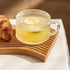Set 4 14 Oz Set ZOOFOX of Glass Coffee Mugs, Clear Glass Cups with Golden Spoons, Vintage Embossed Coffee Cups
