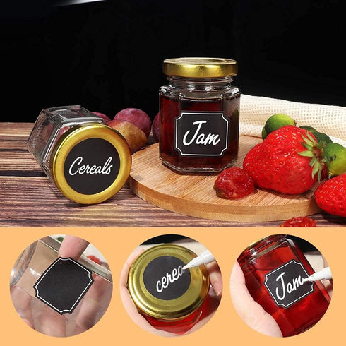 3 oz 30 Pack 80 1 BIGIVACA Mini Honey Jars - Hexagon Glass Jars with Gold Lids for Wedding Favors, Party Favors, Candle