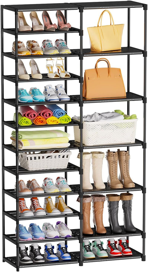 12 34-50 Closet, Ekisemio Tier Shoe Rack Tall, Shoe Rack Organizer, Large Capacity Holds Pairs, Boot Rack Organizer