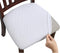 Stretch Chair Seat Covers 4 PCS, Removable Washable Anti-Dust Dining Room Cushion Slipcovers (White)