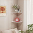 2 Small Floating Corner Shelves Metal Corner Wall Mounted Shelf Curved Corner Hanging Shelving for Bathroom, Kitchen