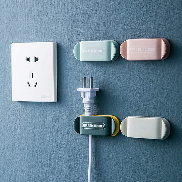 4every 4pcs electrical plug holders,Plug Organizer,phone charger holders for nightstand,charging cord holder wall,car
