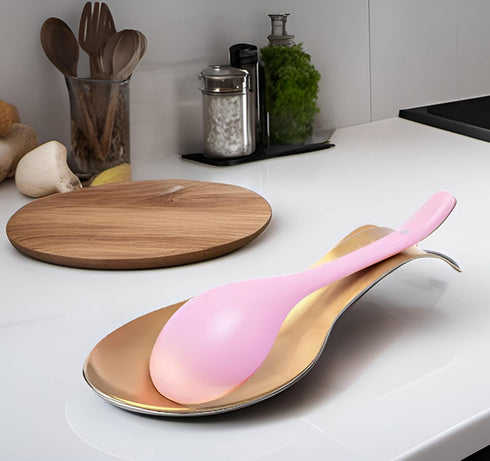 Elegant Spoon Rest Holder for Stove Top, Cooking and Kitchen Utensil Holder, Retro Gold Culinary Rest