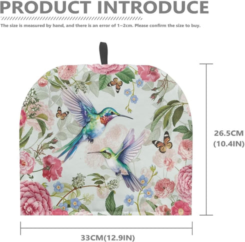 Rose Tea Cozy for Teapot, Insulated Hummingbird Kettle Dust Cover, Teapot Protector for Women