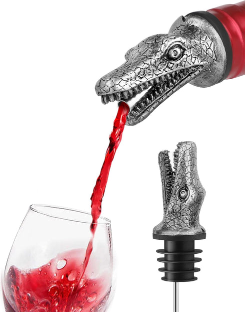 Animal Wine Pourer Spout, Drip Free Bottle Pourer & Stopper for Wine
