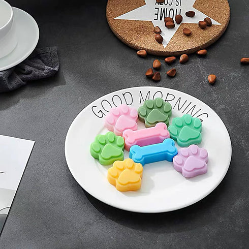 Bongpuda 2 Frozen, Pcs Silicone Dog Treat Molds for Baking and Paw and Bone Candy Molds,Dog Bone Molds for Treats