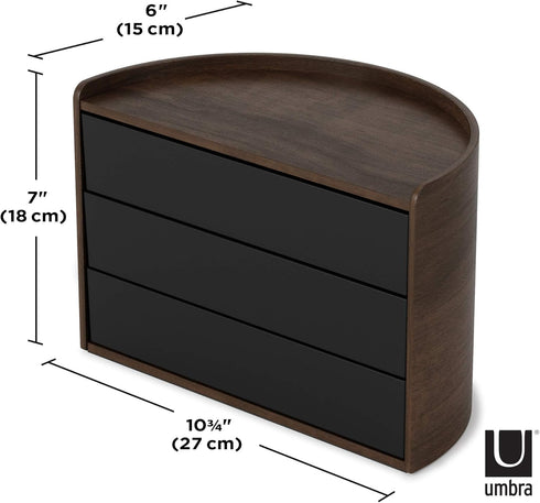 Umbra Moona Storage Box in Black/Walnut