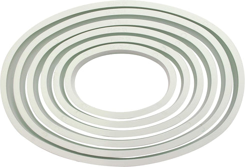 PME Oval Cutters for Cake Decorating, Set of 6, White