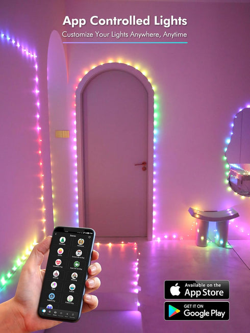 Brizled Smart Christmas Fairy Lights - 66FT 200 LED RGB Color Changing String Lights, WiFi App Controlled