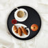 MDLUU 13" Plastic Serving Tray, Ottoman Tray, Round Butler Tray for Breakfast in Bed, Coffee Table Decor, Party