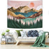 ARFBEAR Mountain Tapestry - Forest Tree Wall Hanging Tapestry Nature Landscape Green and Brown Beach Blanket (Large-79