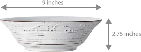 Pfaltzgraff Trellis Serve Bowl, 9", White