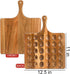 30 17"x13" Okllen Holes Reversible Wooden Deviled Egg Platter with Handle, Acacia Wood Deviled Egg Tray Charcuterie