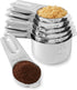 Last Confection 7pc Stainless Steel Measuring Cup Set, Includes 1/8 Cup Coffee Scoop for Cooking & Baking
